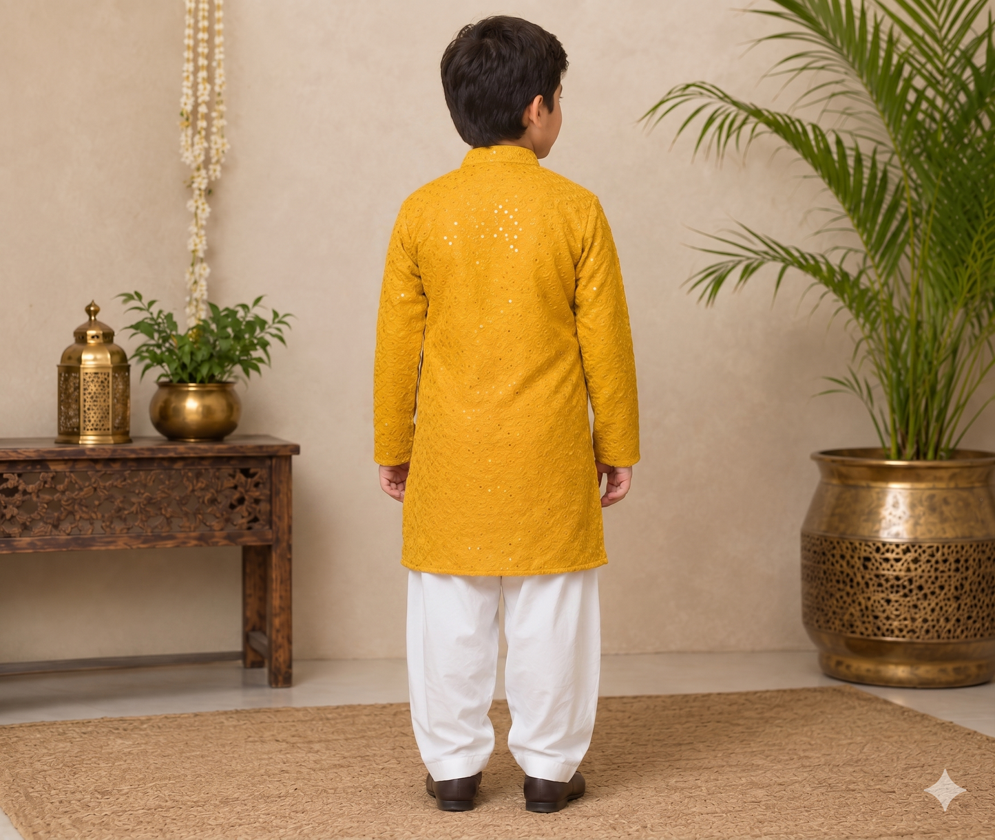 Boys Yellow Embroidered Kurta Pajama Set | Ethnic Wear for Boys | Festive & Wedding Traditional Outfit